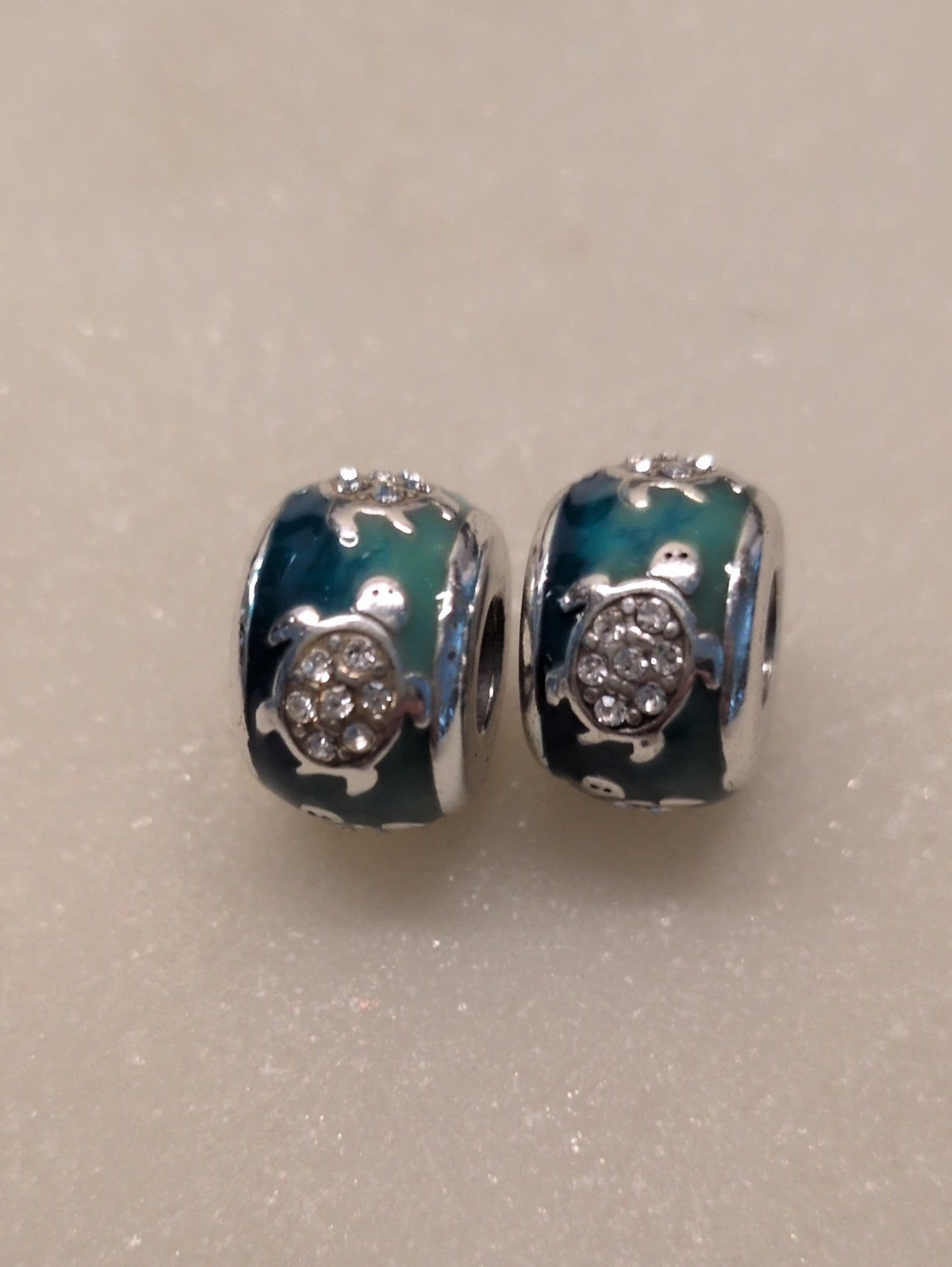 Brighton RARE! Enamel & Crystals Turtle Spacer Beads